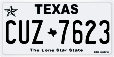 TX license plate CUZ7623