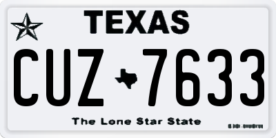 TX license plate CUZ7633