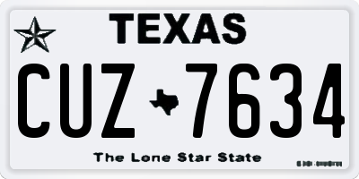 TX license plate CUZ7634