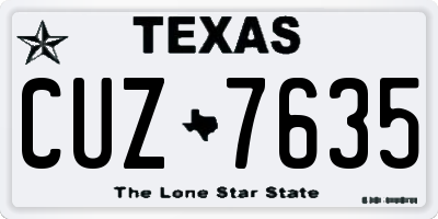 TX license plate CUZ7635