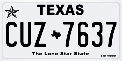 TX license plate CUZ7637