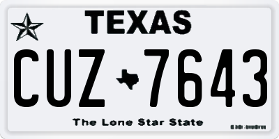 TX license plate CUZ7643