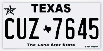 TX license plate CUZ7645