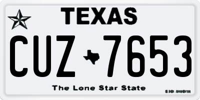 TX license plate CUZ7653
