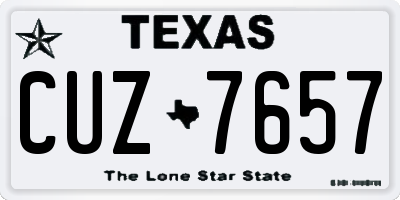 TX license plate CUZ7657