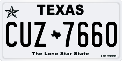 TX license plate CUZ7660