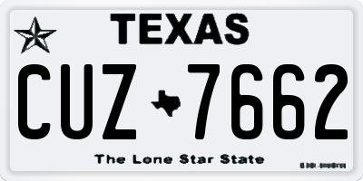 TX license plate CUZ7662