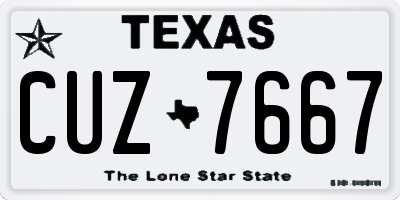 TX license plate CUZ7667