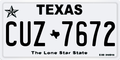 TX license plate CUZ7672