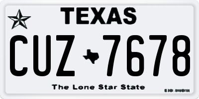 TX license plate CUZ7678