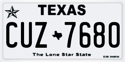 TX license plate CUZ7680