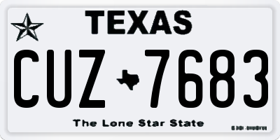 TX license plate CUZ7683