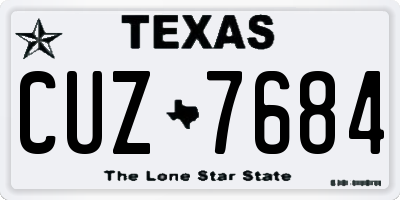 TX license plate CUZ7684