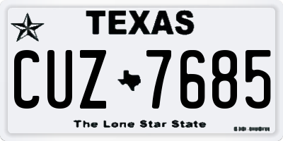 TX license plate CUZ7685