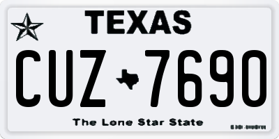TX license plate CUZ7690