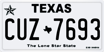 TX license plate CUZ7693