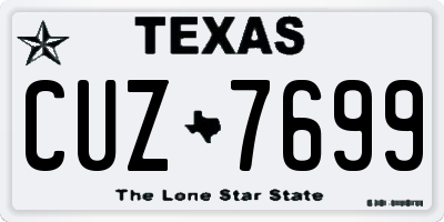 TX license plate CUZ7699