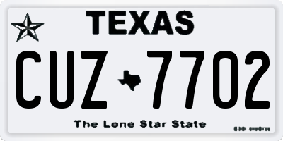 TX license plate CUZ7702