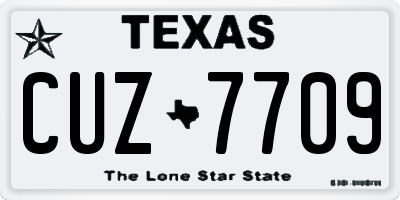TX license plate CUZ7709