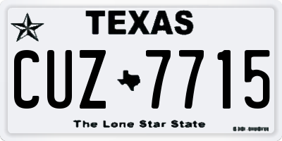 TX license plate CUZ7715
