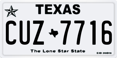 TX license plate CUZ7716