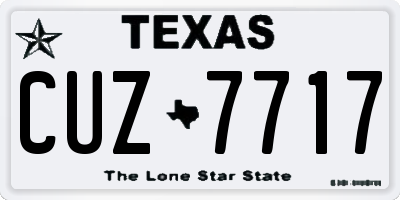 TX license plate CUZ7717