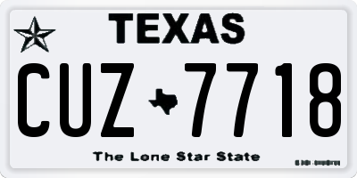 TX license plate CUZ7718