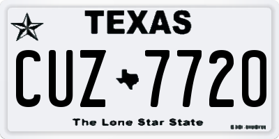 TX license plate CUZ7720