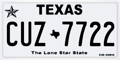 TX license plate CUZ7722