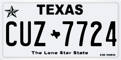 TX license plate CUZ7724