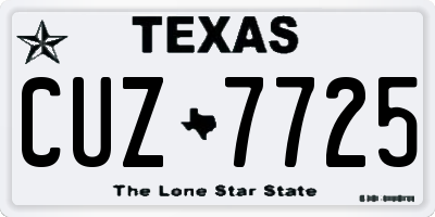 TX license plate CUZ7725
