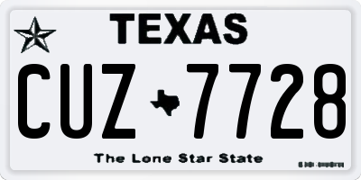 TX license plate CUZ7728