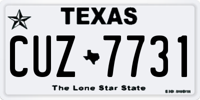 TX license plate CUZ7731