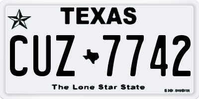 TX license plate CUZ7742