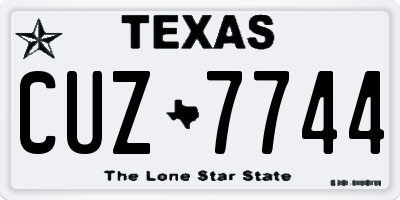 TX license plate CUZ7744