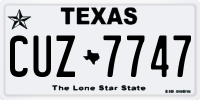 TX license plate CUZ7747