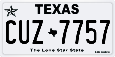TX license plate CUZ7757