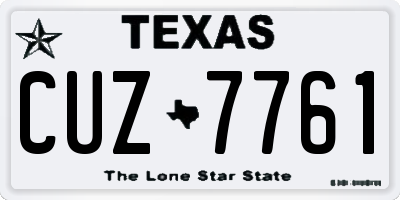TX license plate CUZ7761