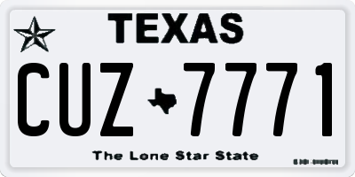 TX license plate CUZ7771