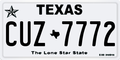 TX license plate CUZ7772