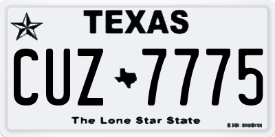 TX license plate CUZ7775