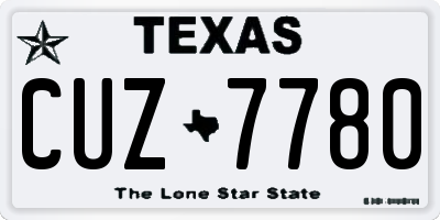 TX license plate CUZ7780