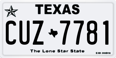 TX license plate CUZ7781