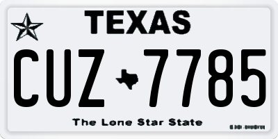 TX license plate CUZ7785
