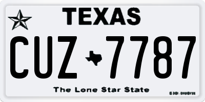 TX license plate CUZ7787