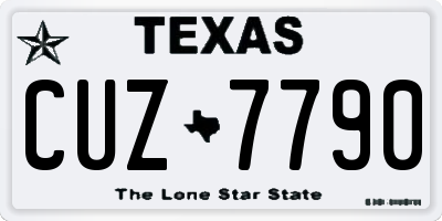 TX license plate CUZ7790