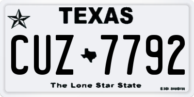 TX license plate CUZ7792