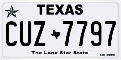 TX license plate CUZ7797
