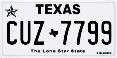 TX license plate CUZ7799