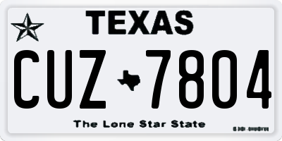 TX license plate CUZ7804